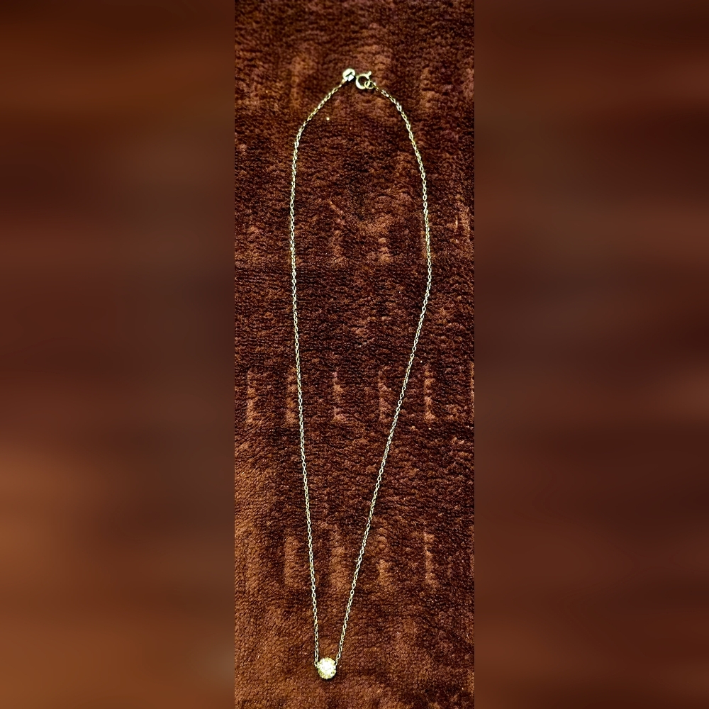 16 Inch Sterling Silver Super Sparkly Dainty Disco Ball Cubic Zirconia Necklace